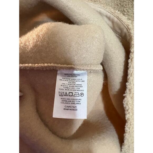 Loft Women's Tan Sherpa Teddy Hoodie Sweater Size Large NWT - Picture 9 of 9